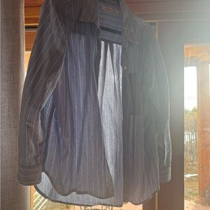 Christy Dawn Mirren Shirt in Spruce Pinstripe